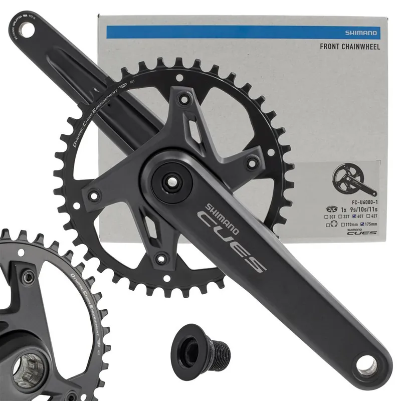Wysoka jakość Mechanizm korbowy Shimano Cues FC-U6000, 1 x 9/10/11/rz, 170 mm, 42T