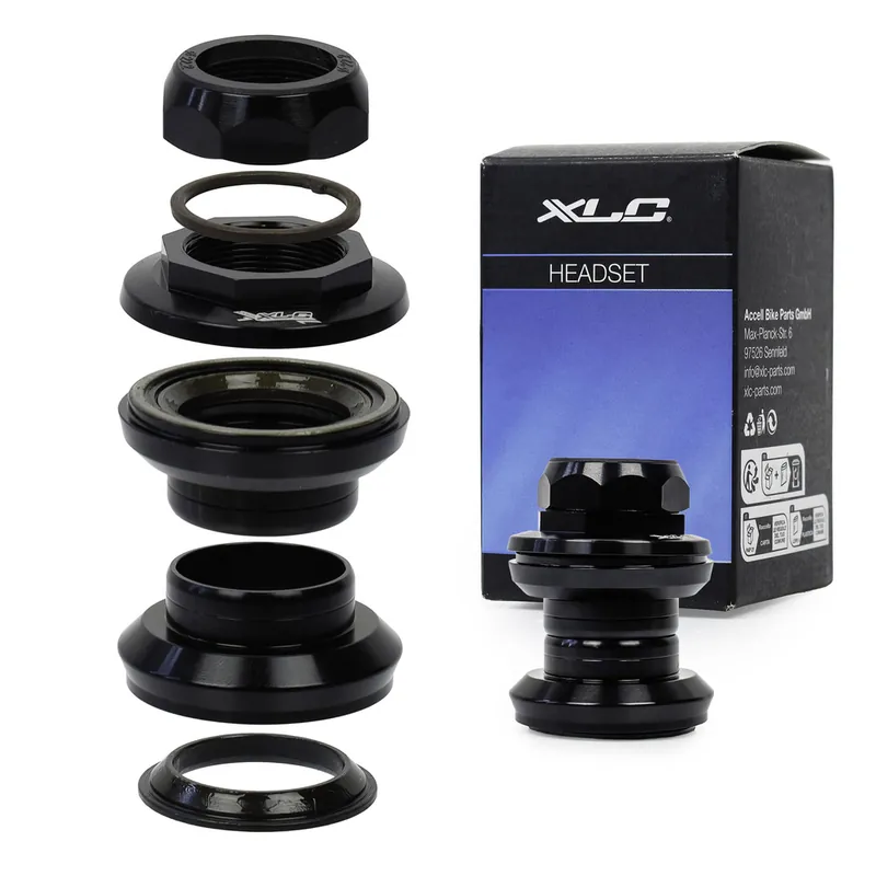 Najlepsza cena Stery kierownicy XLC, aluminiowe, gwintowane, 25,4 x30,2 x26,4 mm, łożyska maszynowe, czarne