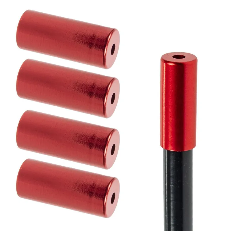 Ostatnia szansa Końcówki pancerza hamulcowego, aluminiowe 5 mm, 5 szt. czerwone