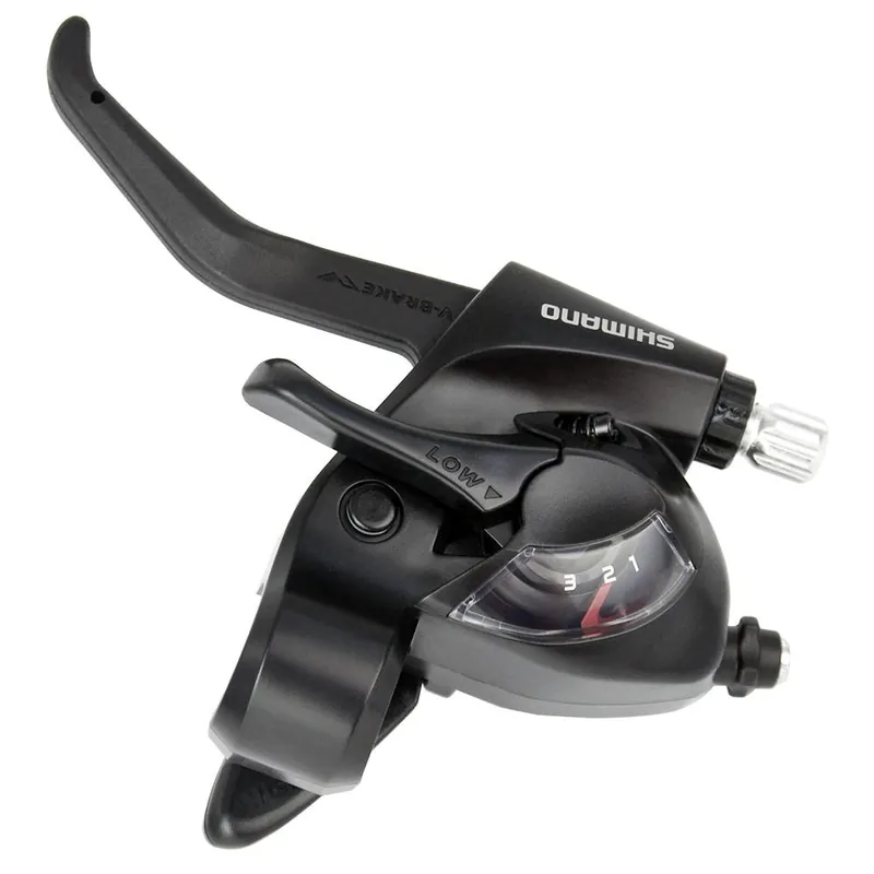 Klamkomanetka Shimano ST­EF41 V­Brake, 3-rzędowa, 2-palcowa, lewa, czarna Darmowa dostawa