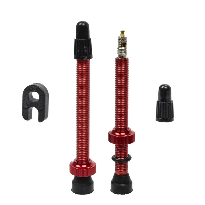 Zwrot pieniędzy Zawory, wentyle Presta do systemów bezdętkowych, 60 mm, czerwone - 2szt. kluczyk