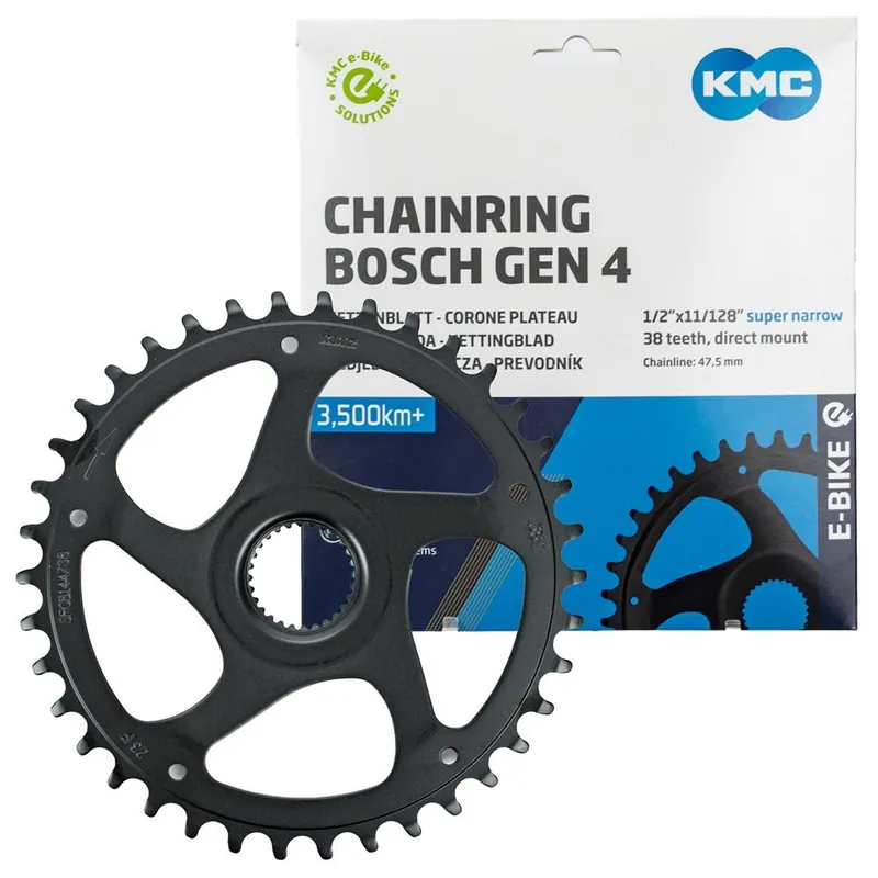 Autentyczny Zębatka KMC Super Narrow 38T do Bosch Gen 4, linia 47,5 mm, 1/2" x 11/128", bez dystansu