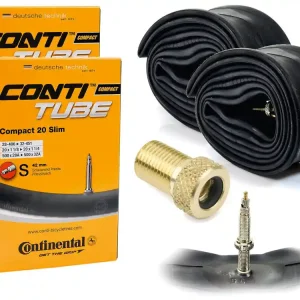 2x Dętki rowerowe Continental 20" x 1 1/8" 1.25 PRESTA +Adapter do pompowania dętek na stacji benzynowej Ostatnia szansa