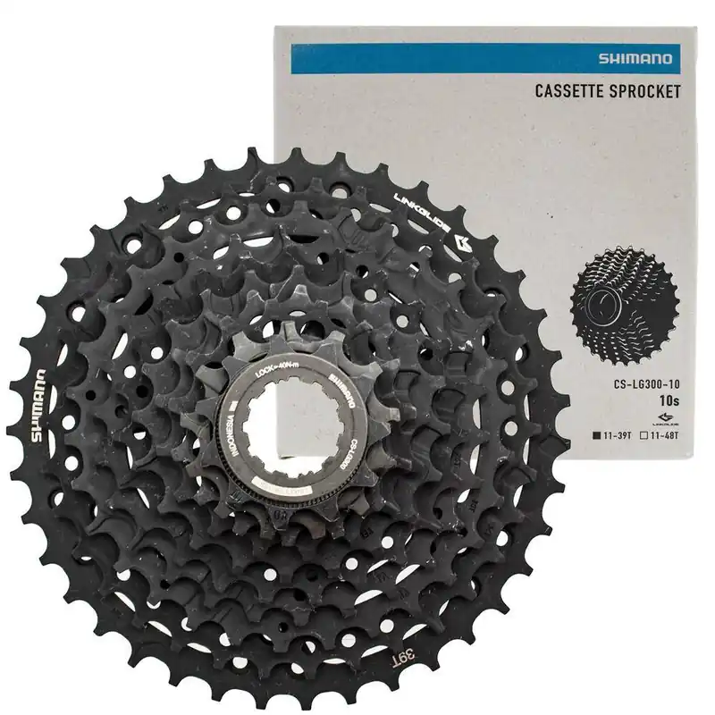 Autentyczny Kaseta Shimano Cues CS-LG300, 10-rz, 11-39, Linkglide, czarna