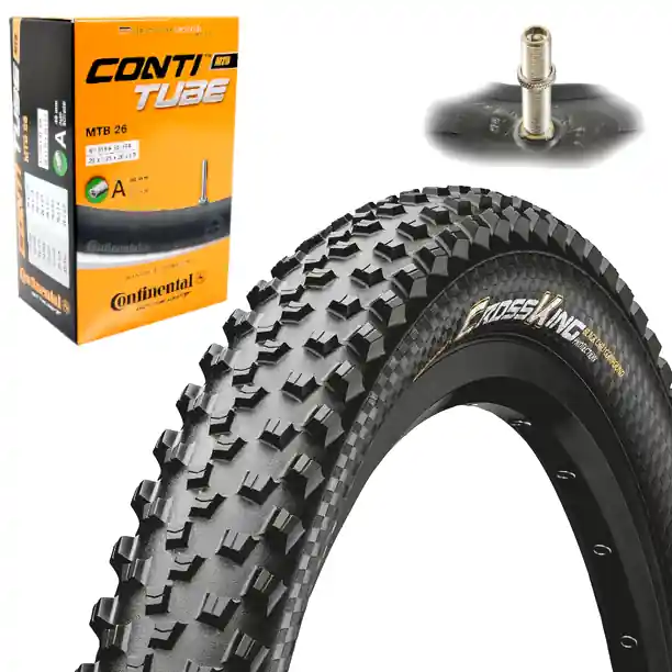 Kup teraz Opona Continental Cross King 26"x2.2" (55-559) + Dętka Continental MTB 26" x 1.75" - 2.5" wentyl auto 40 mm