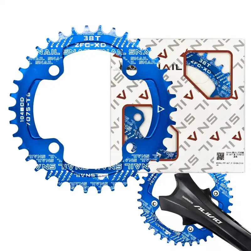 Rabat Zębatka Snail do mechanizmu korbowego 1x, 104 BCD, 38T, Narrow Wide, niebieska