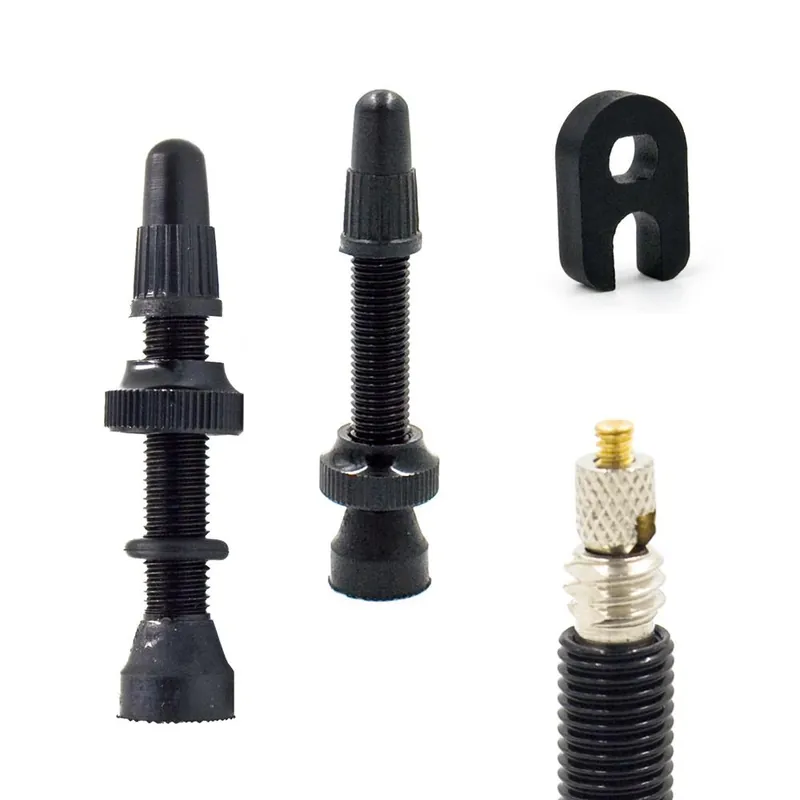 Oryginalny Zawory, Wentyle Presta UST do systemów bezdętkowych 40mm, 2 sztuki, czarne, bez opakowania + kluczyk