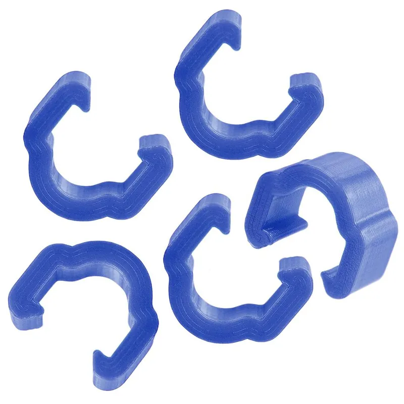 Rabat Przelotka, klipsdo montażu pancerza / przewodu hamulcowego na ramie, 3D, niebieskie 5 szt.