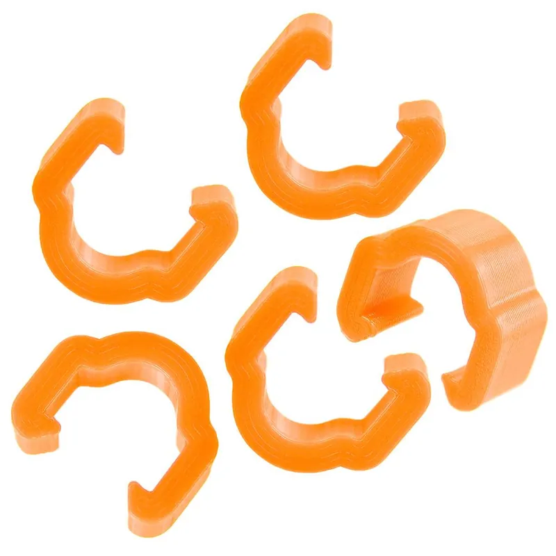 Przelotka, klipsdo montażu pancerza / przewodu hamulcowego na ramie, 3D, pomarańczowe, 5 szt. Premium