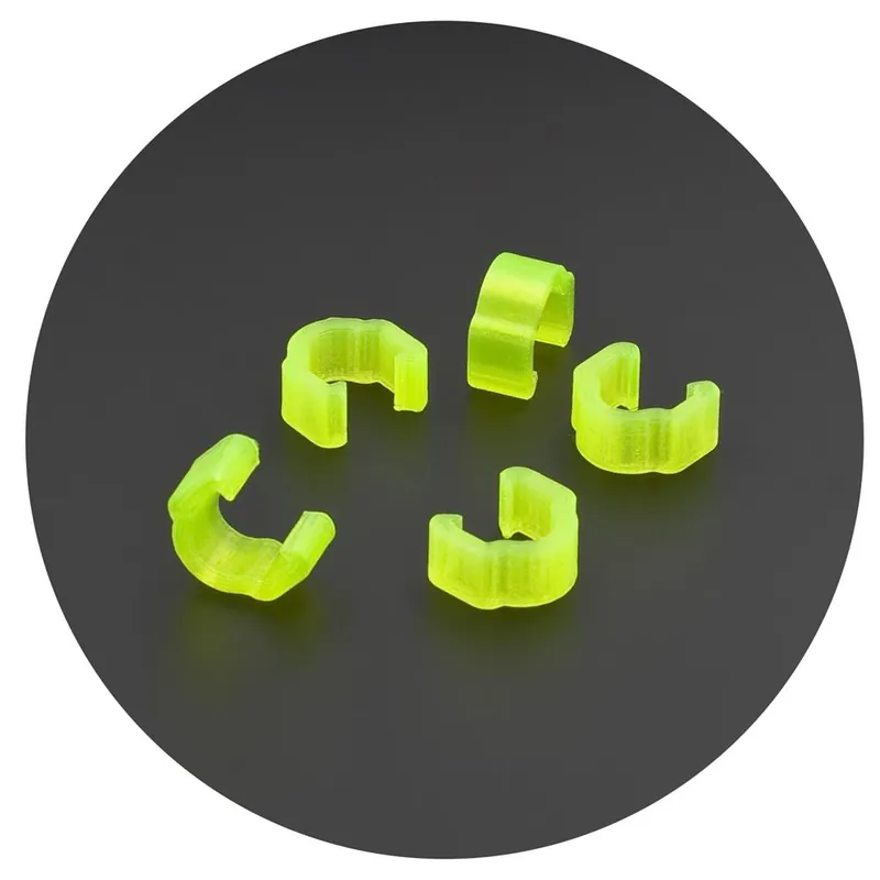 Oferta Przelotka, klipsdo montażu pancerza / przewodu hamulcowego na ramie, 3D, zielone fluo 5 szt.