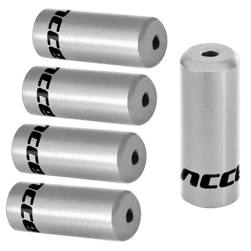 Końcówki pancerza Accent aluminiowe 4 mm, przerzutkowe, 5 szt. srebrne Oryginalny