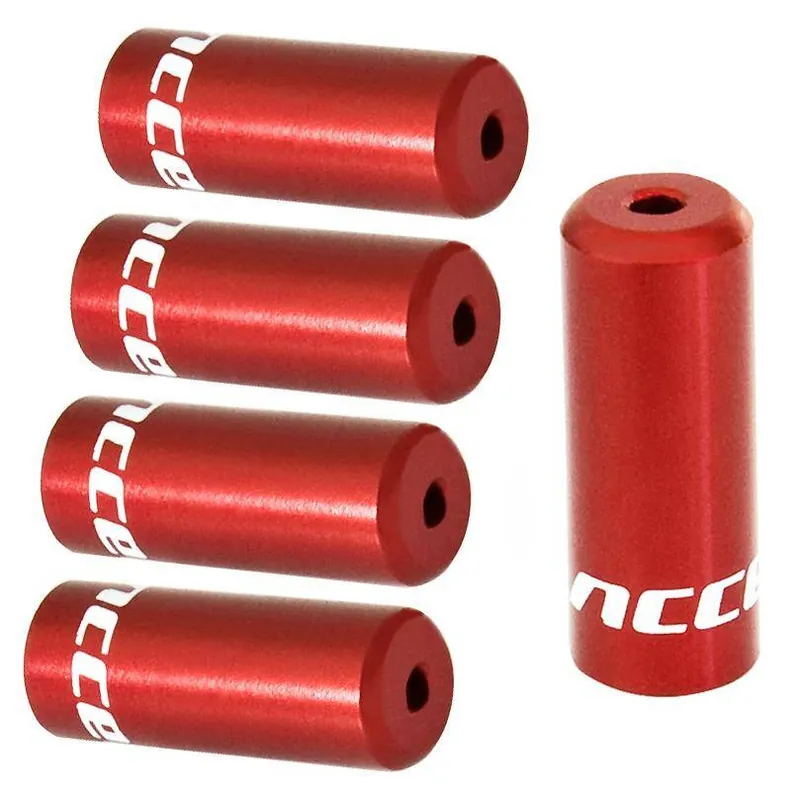 Oferta Końcówki pancerza Accent aluminiowe 4 mm, przerzutkowe, 5 szt. czerwone