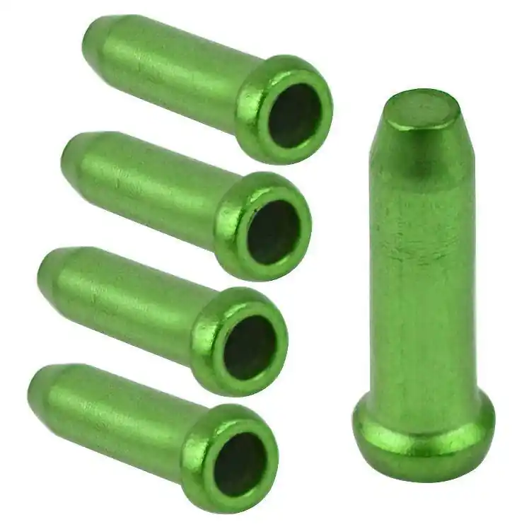 Końcówki linki Accent 2,3 mm aluminiowe 5 sztuk zielone Ostatnia szansa