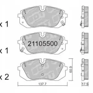 Popularny GALFER/SDT 21105500 klocki hamulcowe