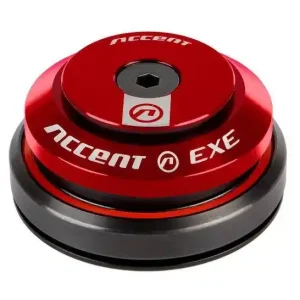 Zwrot pieniędzy Stery zintegrowane Accent HI-EXE Taper 1-1/8"-1.5" IS42/IS52, czerwone, łożyska maszynowe