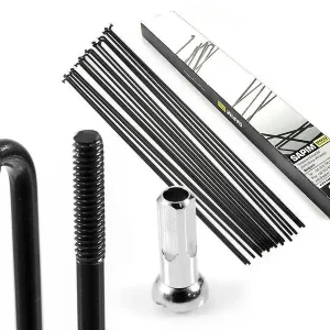 Zestaw 18 szt. - Szprychy Sapim Leader Black 2,3 mm stal nierdzewna czarne + nyple Najlepsza cena