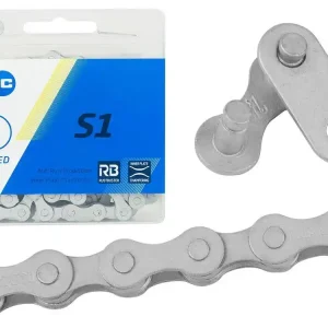 Łańcuch KMC S1 Wide RB 1/2 x 1/8, 112 ogniw, 8.6mm, srebrny, 1-rzędowy Autentyczny