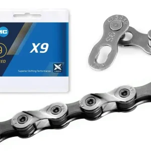 Kup teraz Łańcuch KMC X9 srebrno-szary, 114 ogniw, 6,6mm, 9-rzędowy