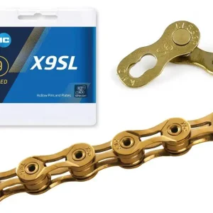 Ekspresowa dostawa Łańcuch KMC X9SL Ti-N Złoty, 114 ogniw, 6,6mm, 9-rzędowy