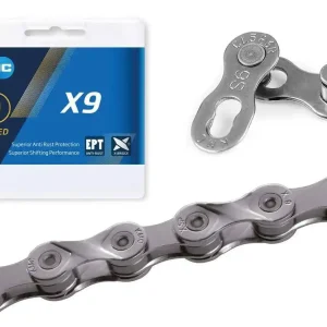 Popularny Łańcuch KMC X9 EPT, 114 ogniw, 6,6mm, 9-rzędowy