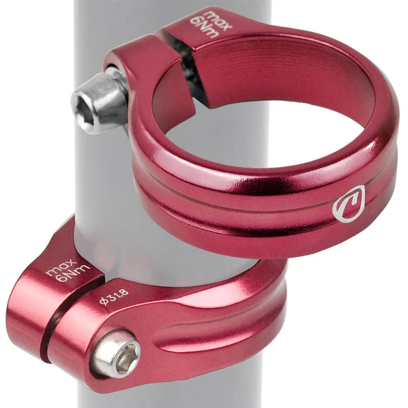 Oryginalny Obejma podsiodłowa Accent EXE 31.8mm czerwona anodowana