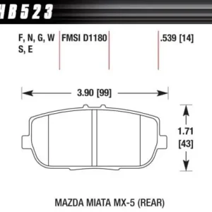 Zwrot pieniędzy HB523W.539 HAWK Performance DTC-30 Klocki hamulcowe