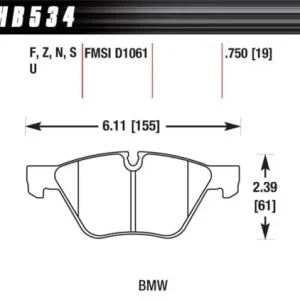 HB534S.750 HAWK Performance HT-10 Klocki hamulcowe Oryginalny