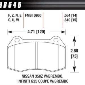 Oryginalny HB545N.564 HAWK Performance HP PLUS Klocki hamulcowe
