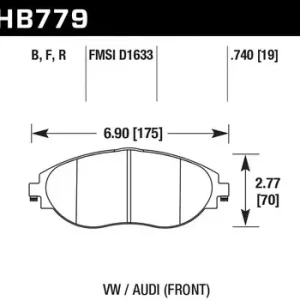 HB779B.740 HAWK Performance HPS 5.0 Klocki hamulcowe samochodowe (kpl.) Autentyczny