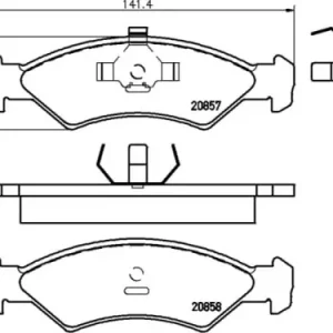 Wysoka jakość MDB1225 M1144 MINTEX KLOCKI HAMULCOWE