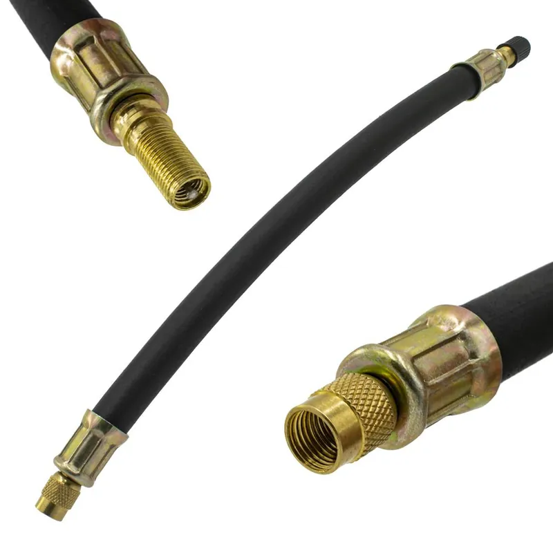 Elastyczny gumowy wąż pompki, zawór Auto / Schrader, 25 cm Autentyczny