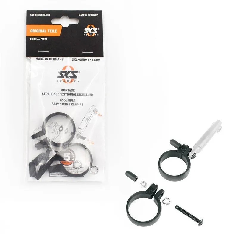 Zaciski montażowe do błotników SKS do widelców amortyzowanych 31-34 mm, 2 sztuki Rabat