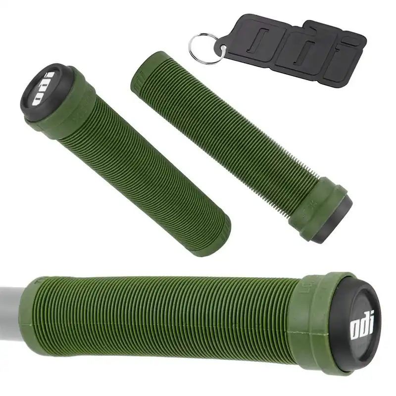 Najlepsza cena Chwyty ODI Longneck SLX (Flangeless) zielone oliwkowe, 160 mm