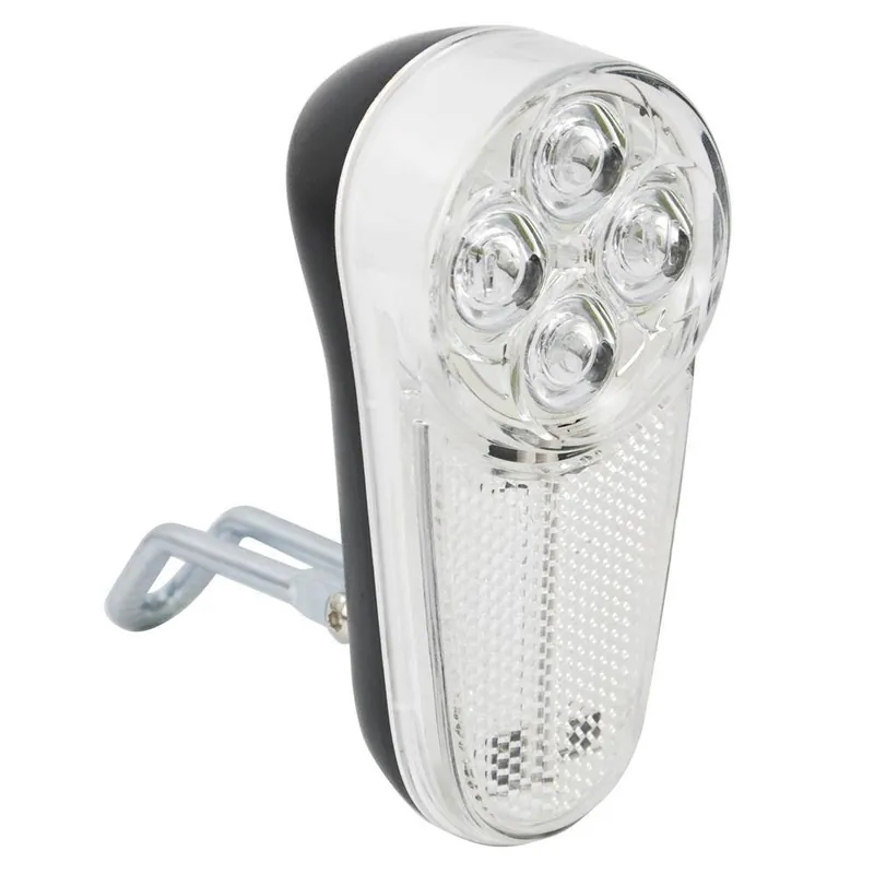 Najlepsza cena Lampka przednia JY371, 4 diody LED, odblask, baterie AAA, czarno-biała