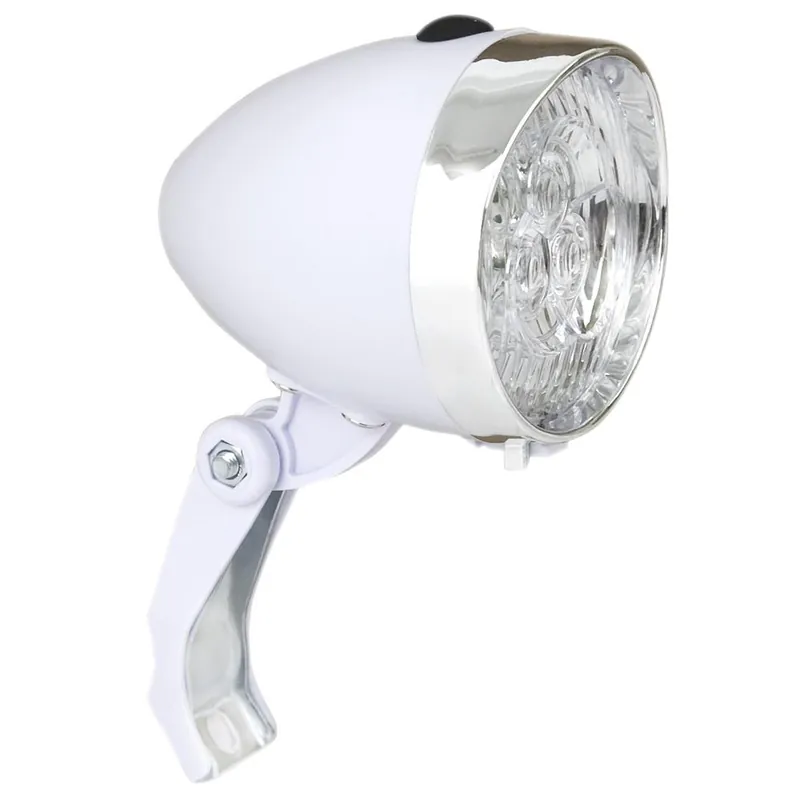 Lampka przednia JY592, Retro, 3 diody LED, bateryjna, biała Oferta