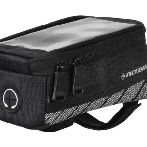 Nowość Torebka na ramę Accent Togo, z miejscem na telefon, rozmiar S, czarna