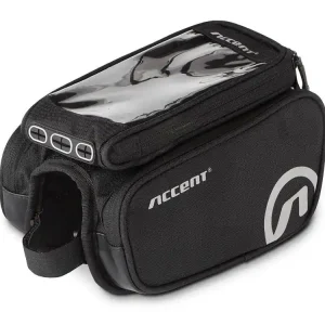 Wysoka jakość Torebka na ramę Accent Handle z miejscem na smartfon, czarna