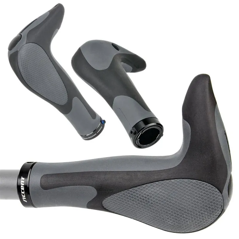 Rabat Chwyty kierownicy z rogami Accent Aster 148 mm czarno-szare