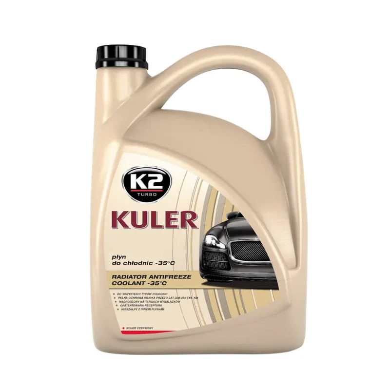 Popularny K2 KULER PŁYN DO CHŁODNIC -35C 5L CZERWONY